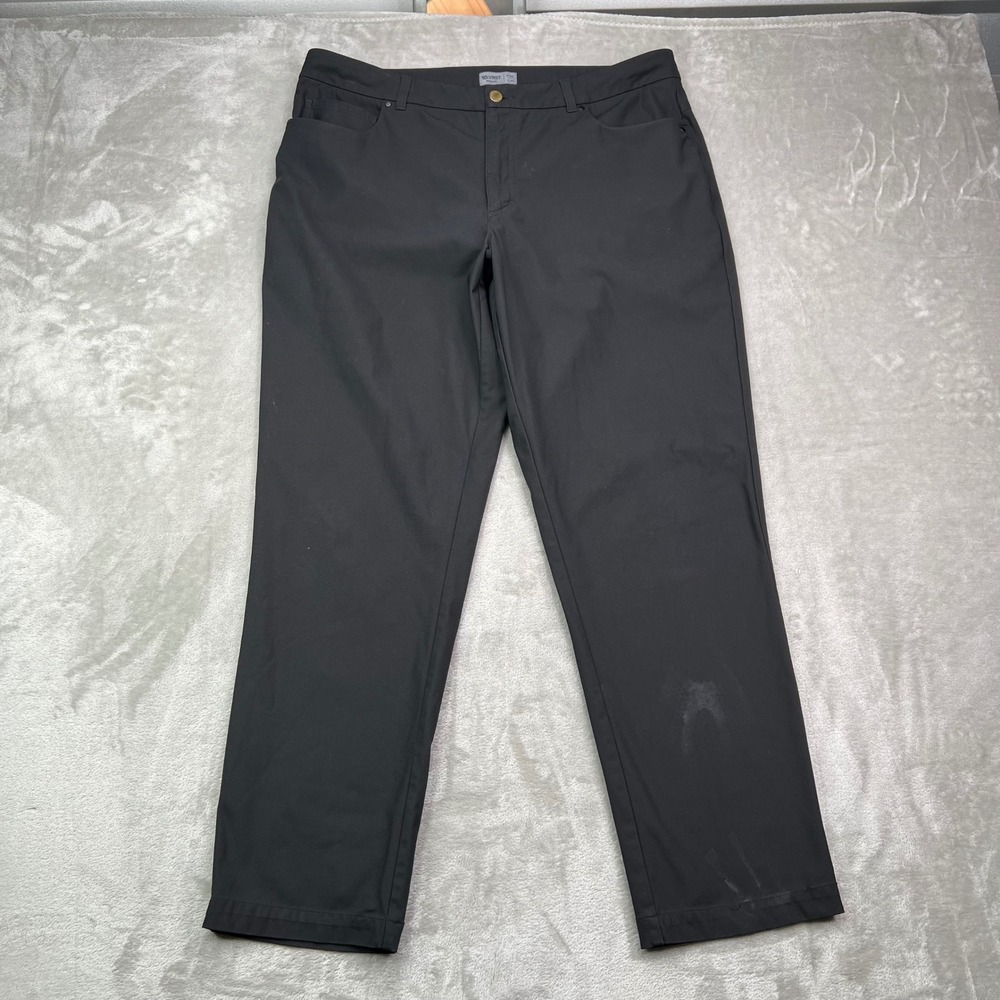 VRST Athletic Fit Pants Mens 38x32 Black Solid Performance 5-Pocket Trousers